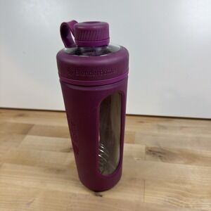 Blender Bottle Radian Plum Purple Glass/Silicon Case 28oz RARE